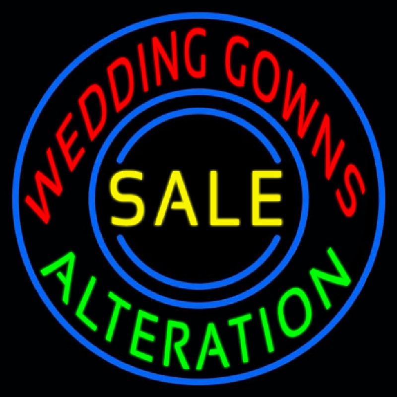 Circle Wedding Gowns Alteration Neon Sign