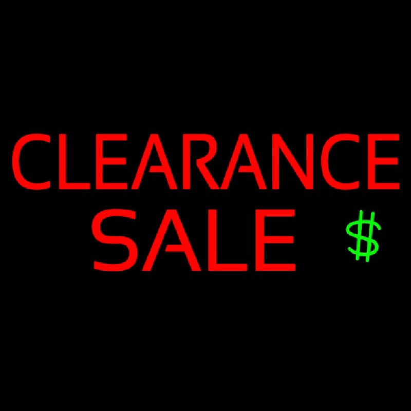 Clearance Sale With Dollar Logo Neon Sign