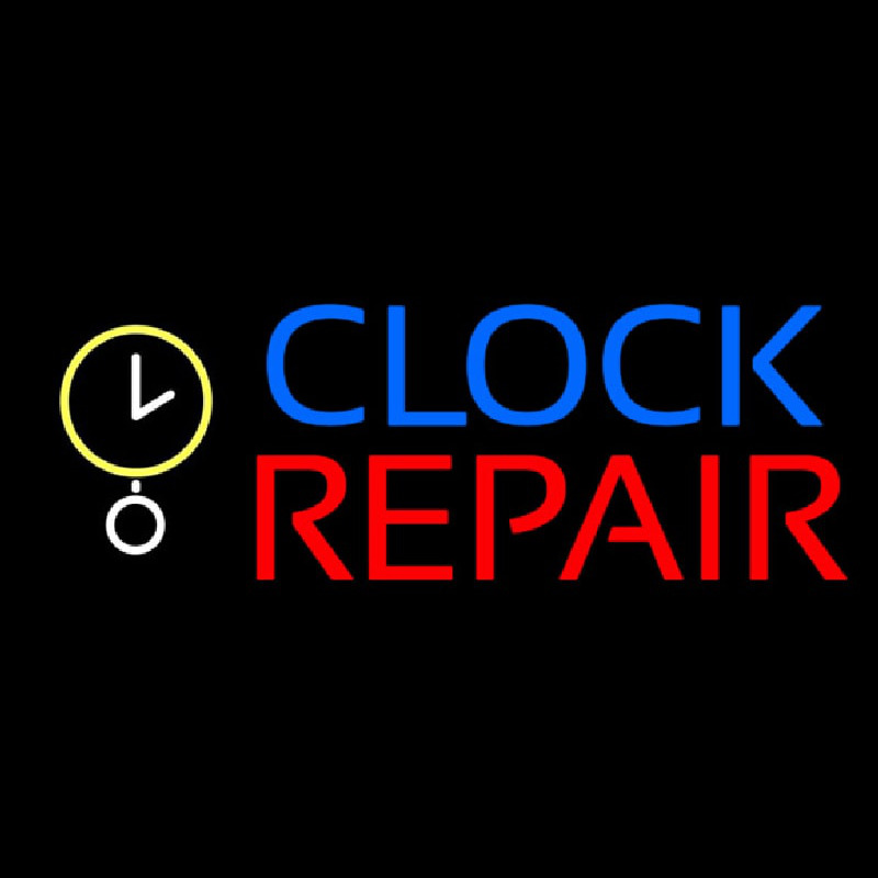 Clock Repair Block Neon Sign