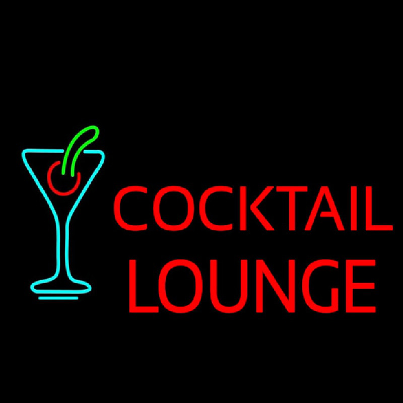 Cocktail Lounge With Martini Glass Neon Sign