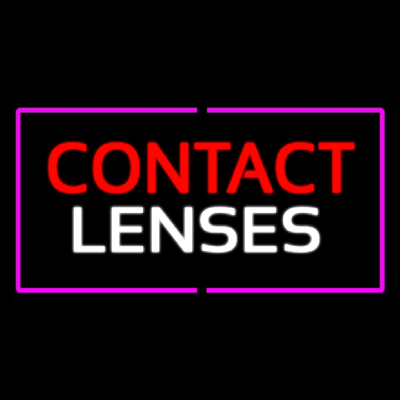 Contact Lenses With Pink Border Neon Sign