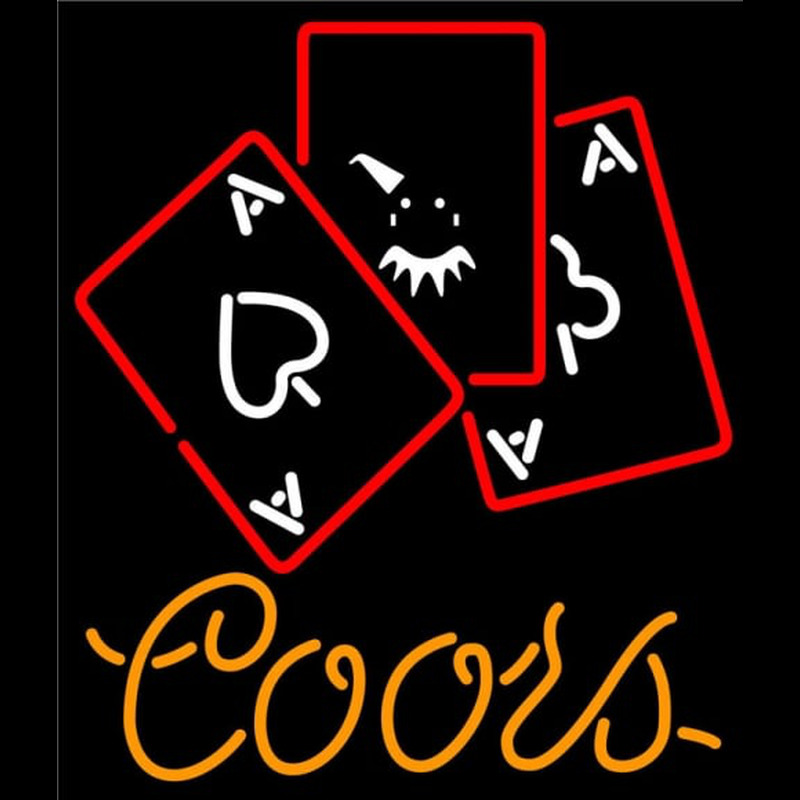 Coors Ace And Poker Neon Sign