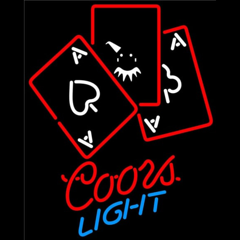 Coors Light Ace And Poker Neon Sign