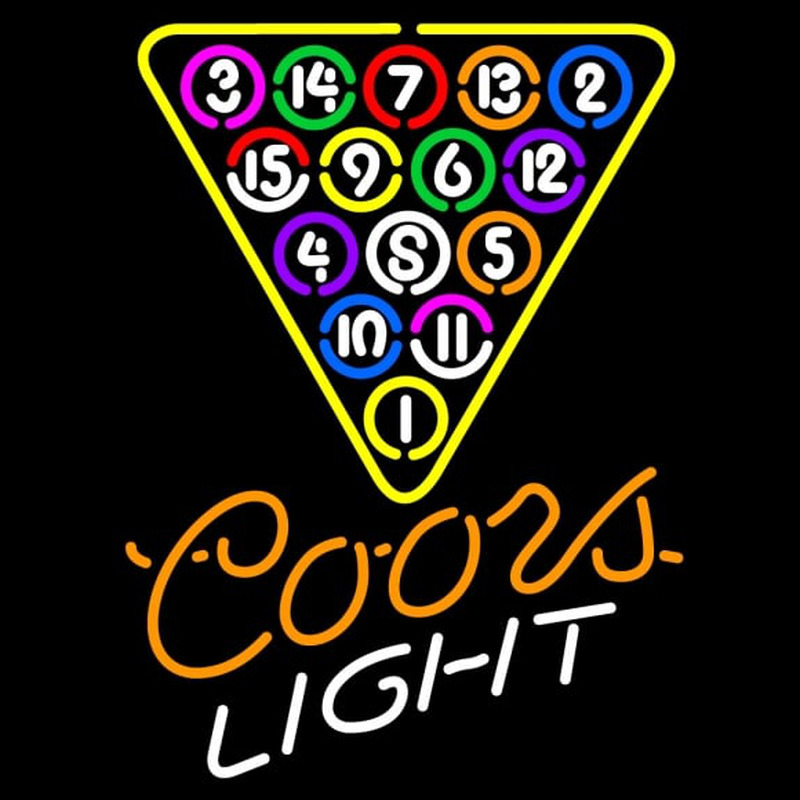 Coors Light Billard Pool Ball Neon Sign