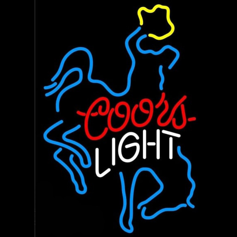 Coors Light Bucking Bronco Beer Sign Neon Sign