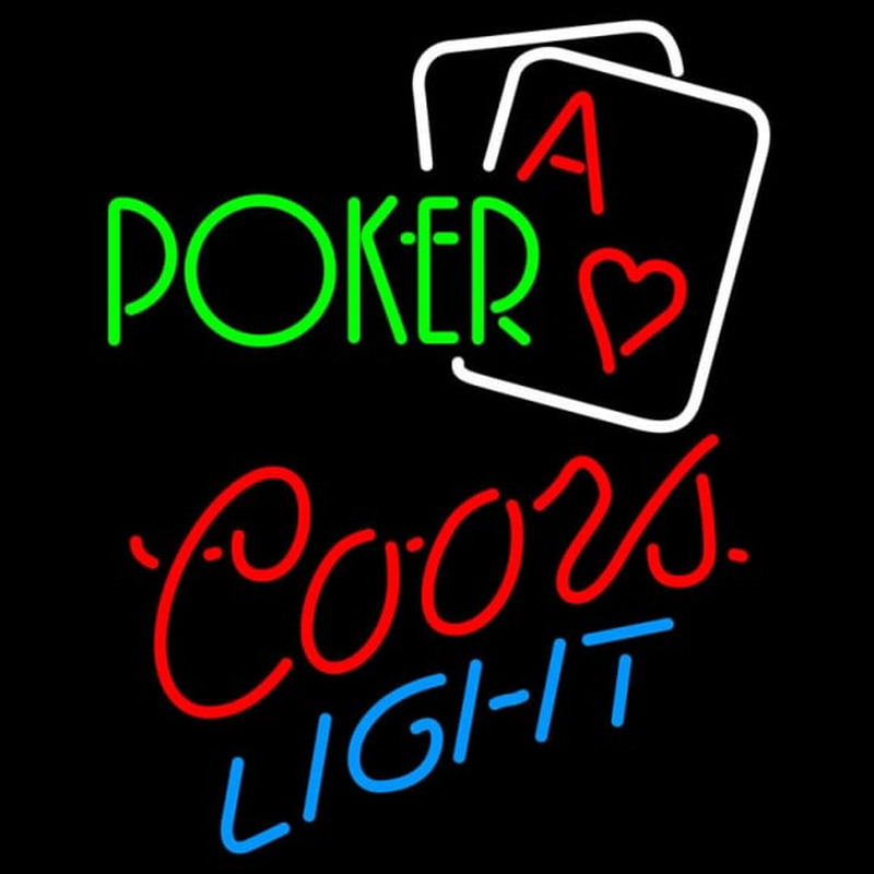 Coors Light Green Poker Neon Sign