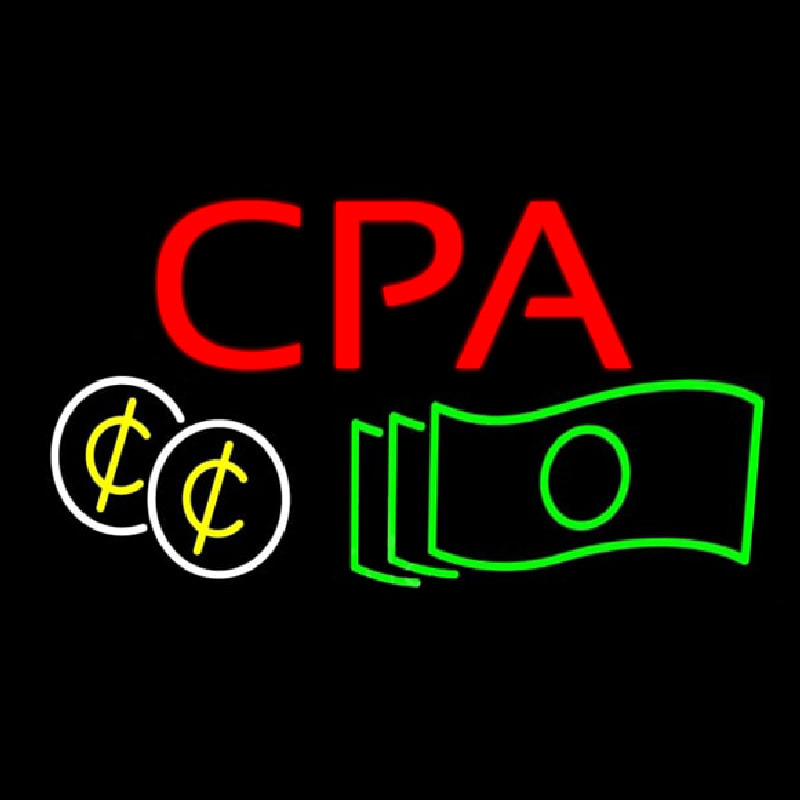 Cpa Dollars And Cents Red Neon Sign