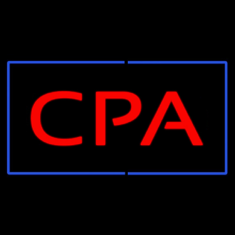 Cpa Rectangle Blue Neon Sign