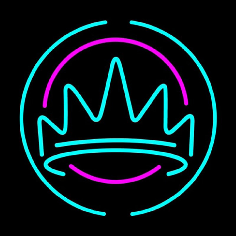 Crown With Round Logo Neon Sign