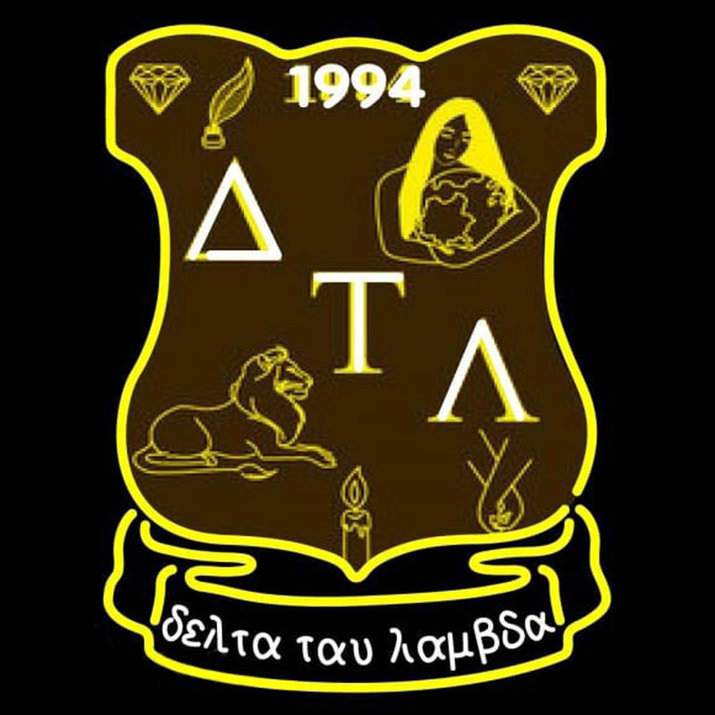 Delta Tau Lambda Latina Greek Logo Neon Sign