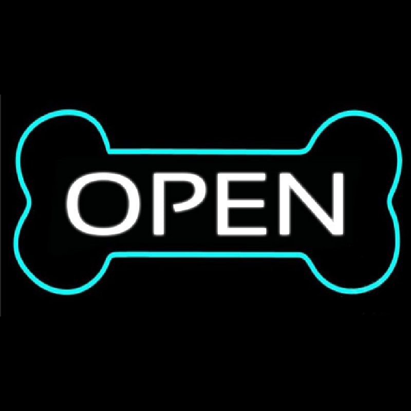 Dog Bone Open 2 Neon Sign