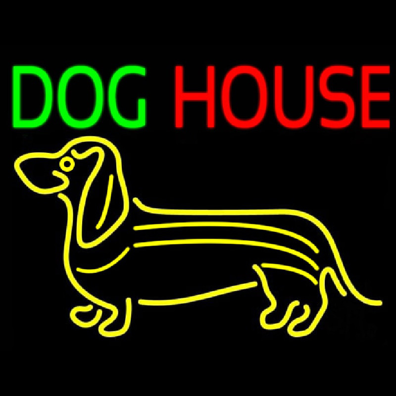 Dog House With Logo Neon Sign