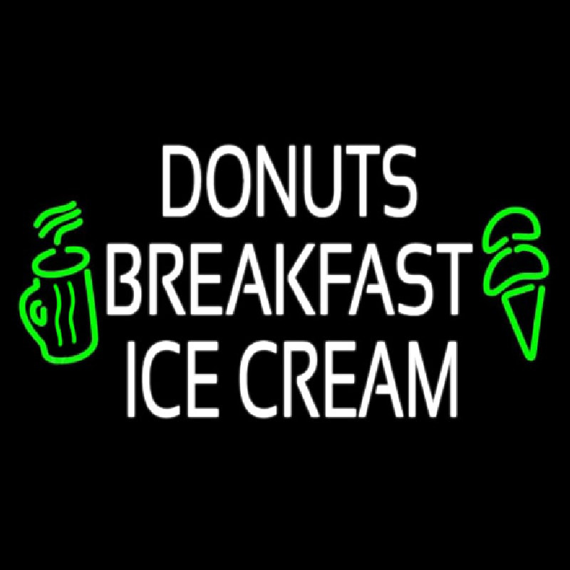 Donuts Breakfast Ice Cream Neon Sign