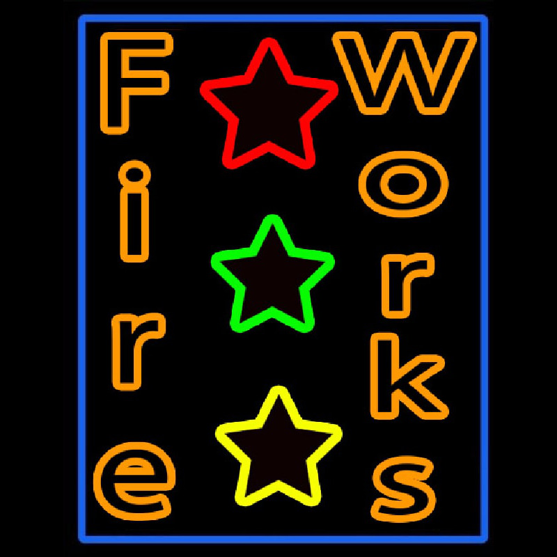 Double Stroke Fireworks Neon Sign