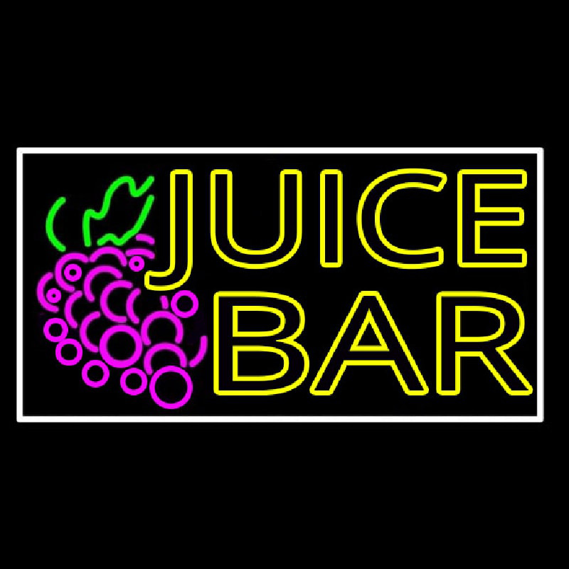 Double Stroke Juice Bar With Grapes Neon Sign