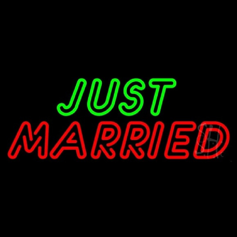 Double Stroke Just Married Neon Sign