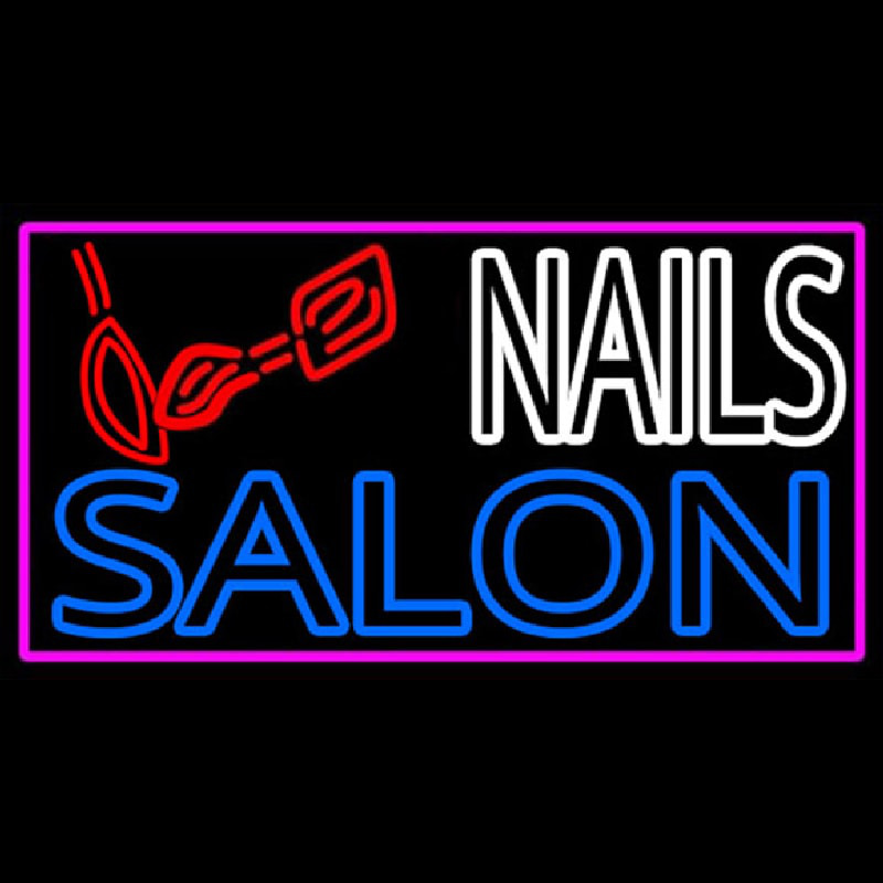 Double Stroke Nail Salon Logo Neon Sign