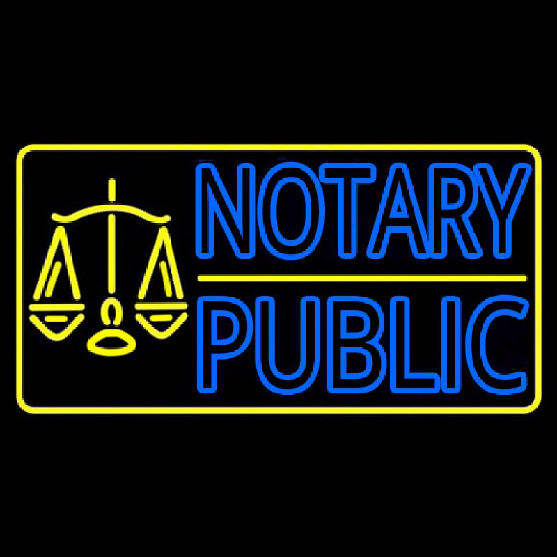 Double Stroke Notary Public Logo Neon Sign