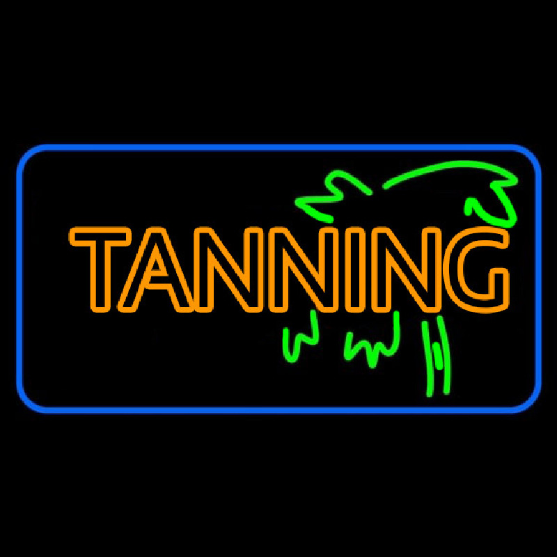 Double Stroke Yellow Tanning Neon Sign