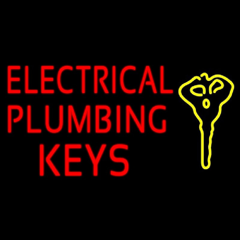 Electrical Plumbing Keys Neon Sign