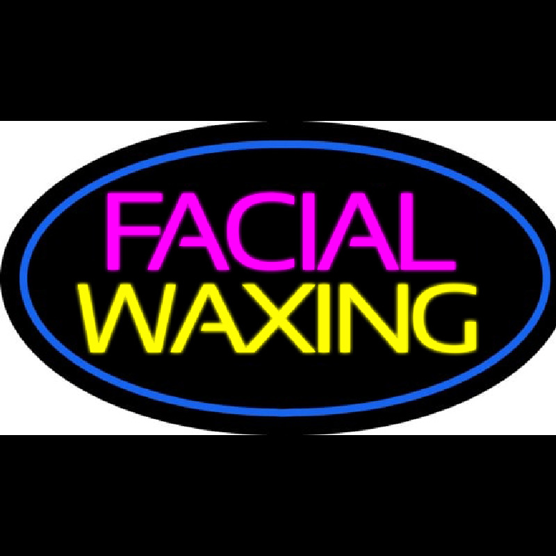 Facial Wa ing Oval Blue Neon Sign