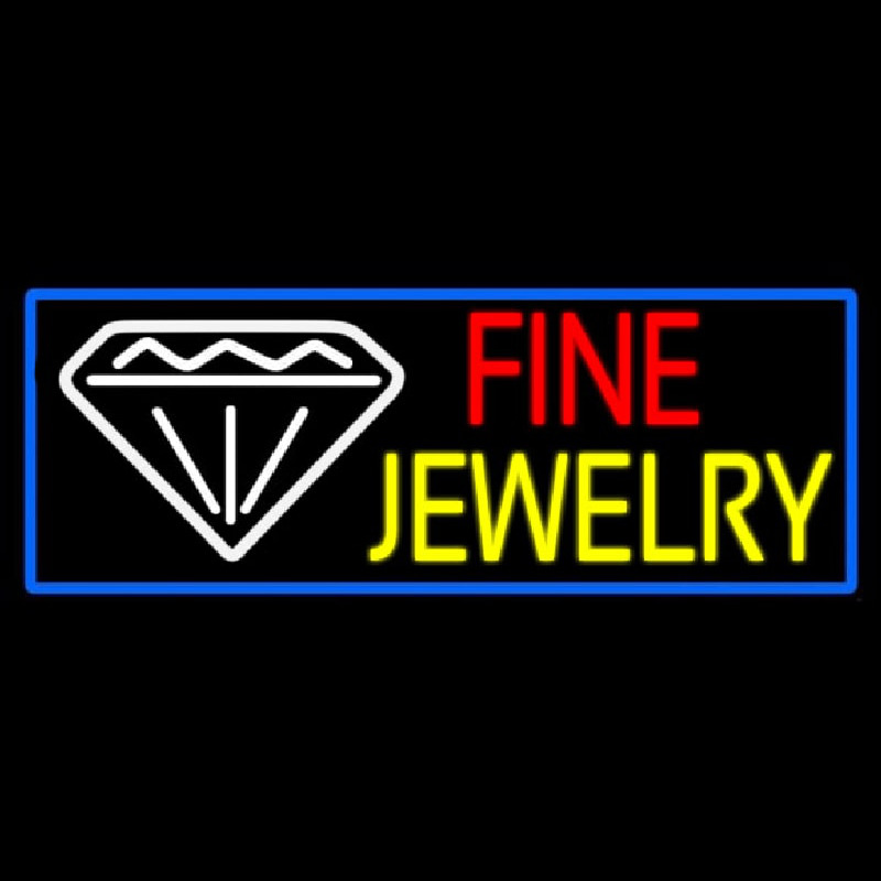 Fine Jewelry Blue Border Neon Sign