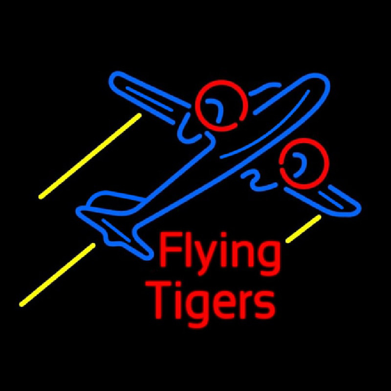 Flying Tigers Airplane Neon Sign