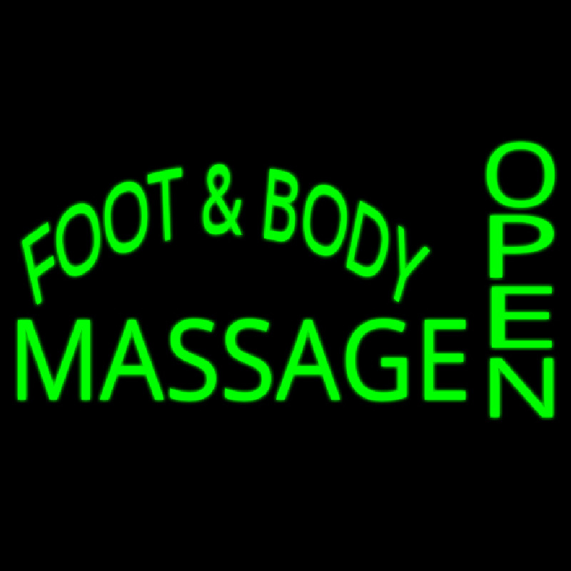 Foot And Body Massage Open Neon Sign