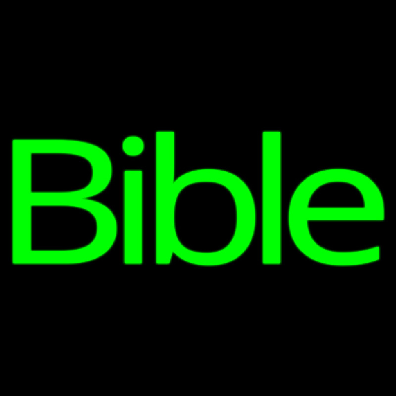 Green Bible Neon Sign