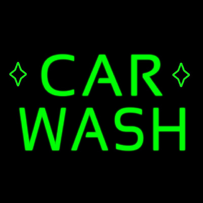 Green Car Wash Neon Sign