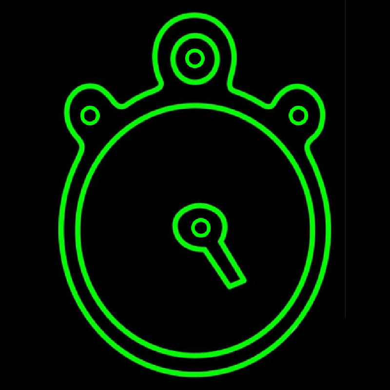 Green Clock Neon Sign