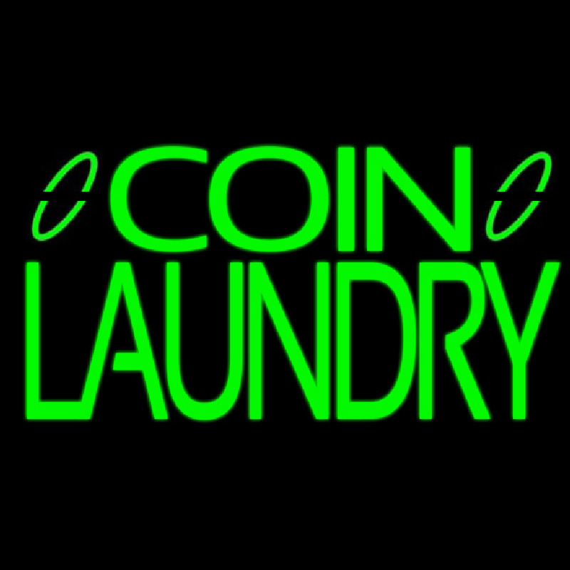 Green Coin Laundry Neon Sign