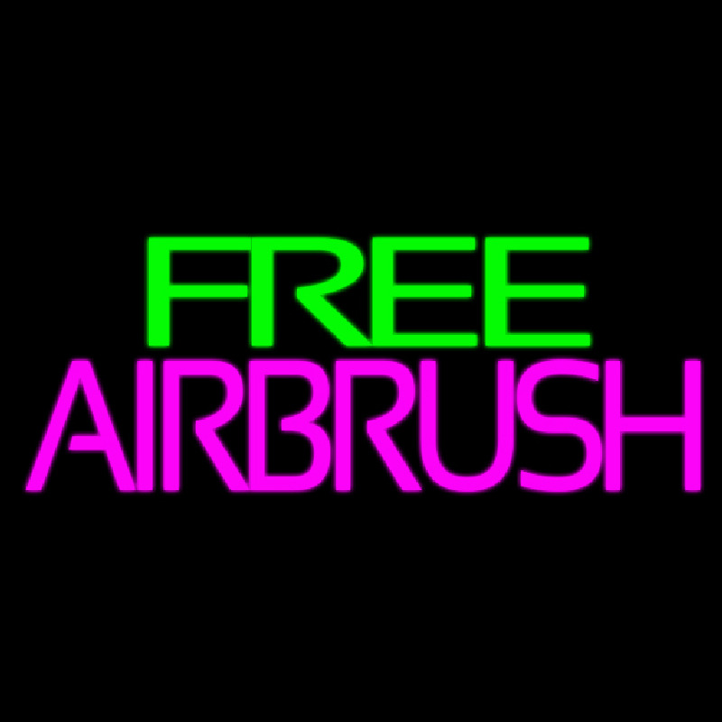 Green Free Pink Airbrush Neon Sign