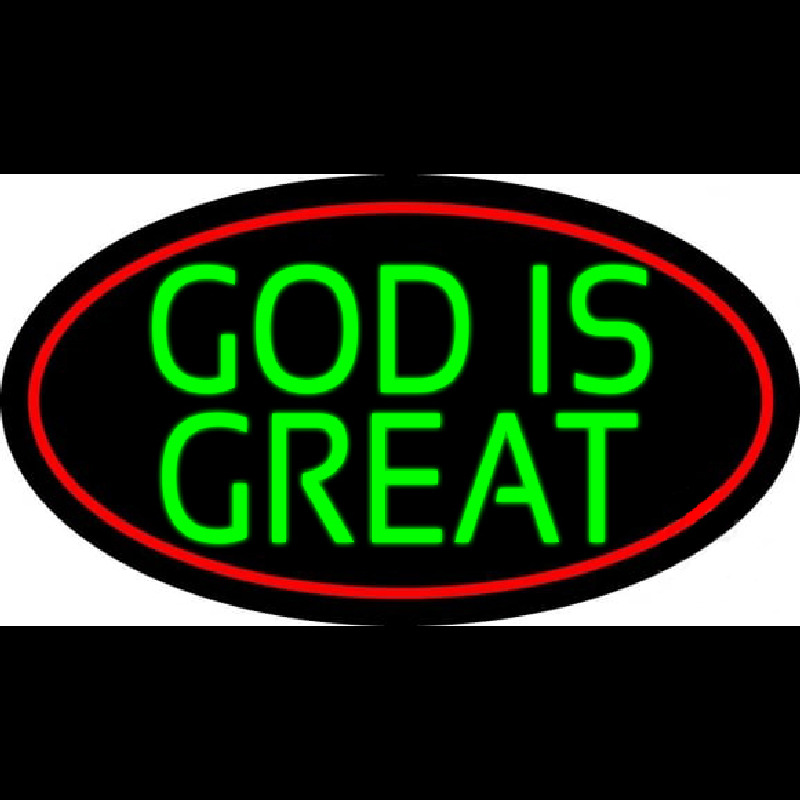 Green God Is Great Neon Sign