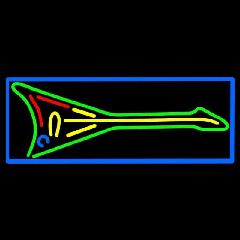 Green Guitar Neon Sign