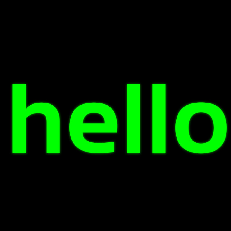 Green Hello Neon Sign