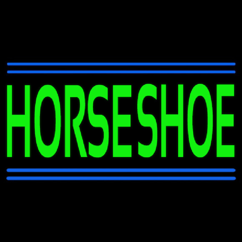 Green Horseshoe Block Neon Sign