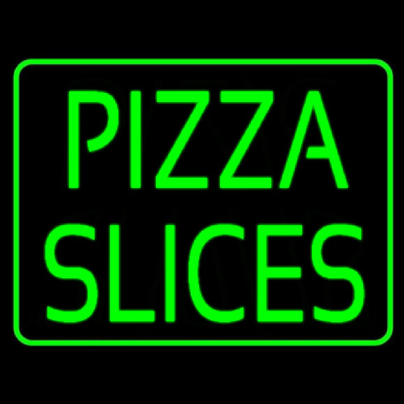 Green Pizza Slices Neon Sign