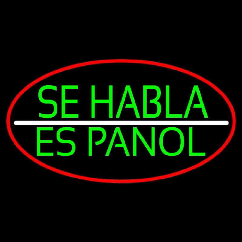 Green Se Habla Espanol Neon Sign