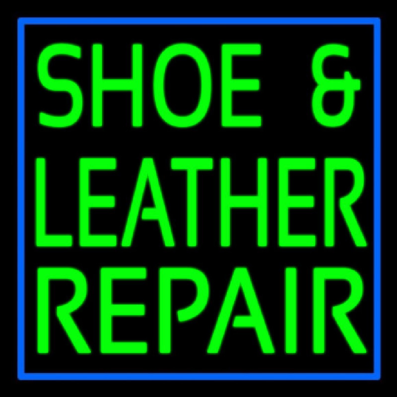 Green Shoe And Leather Repair Neon Sign