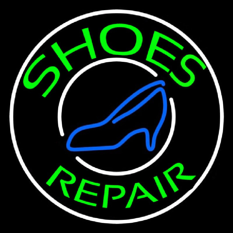 Green Shoes Repair Blue Sandal Neon Sign