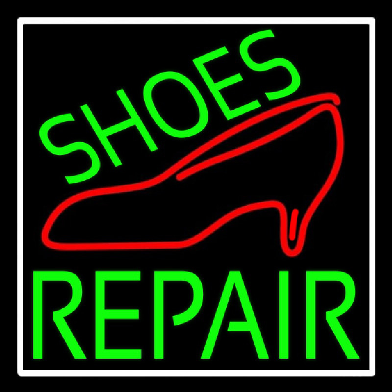 Green Shoes Repair Red Sandal Neon Sign