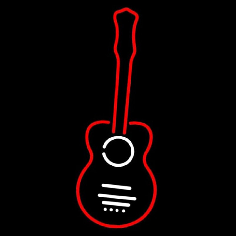 Guitar In Red 1 Neon Sign