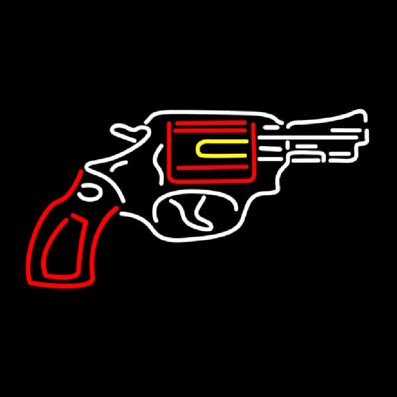 Gun Logo Neon Sign