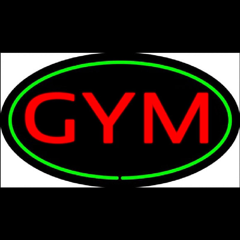 Gym Oval Green Neon Sign