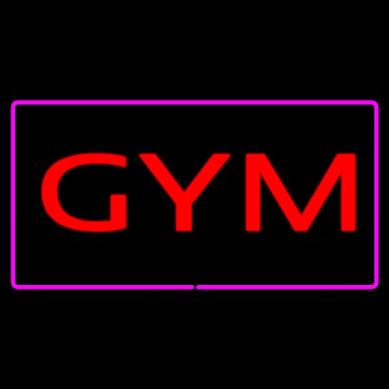 Gym Rectangle Purple Neon Sign