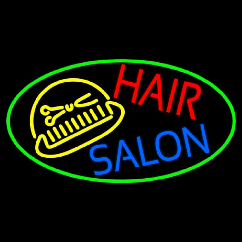 Hair Salon With Scissor And Comb Neon Sign