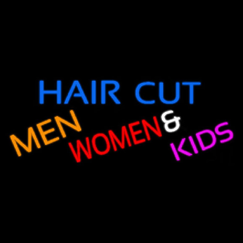 Haircut Men Women And Kids Neon Sign