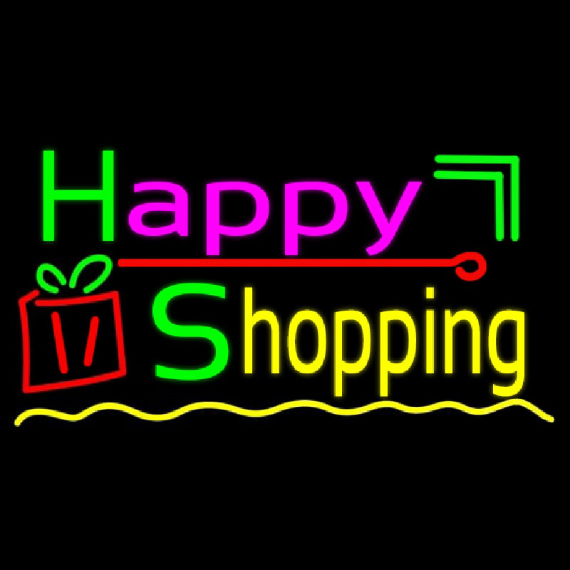 Happy Shopping Logo Neon Sign