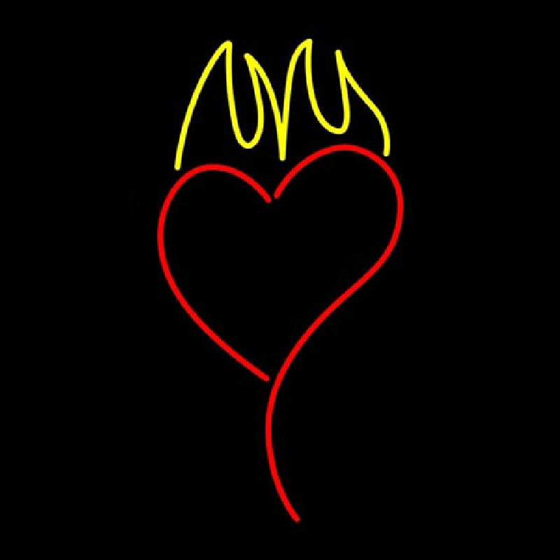 Heart With Flame Neon Sign